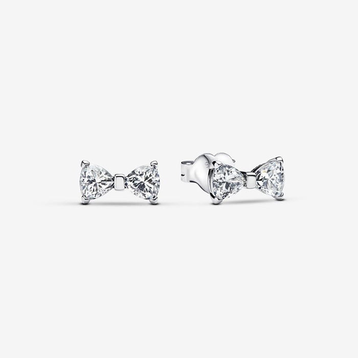 PANDORA : Sparkling Small Bow Stud Earrings - PANDORA : Sparkling Small Bow Stud Earrings