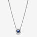 PANDORA : Sparkling Square Blue Halo Pendant Necklace - PANDORA : Sparkling Square Blue Halo Pendant Necklace