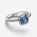 PANDORA : Sparkling Square Blue Halo Ring - PANDORA : Sparkling Square Blue Halo Ring