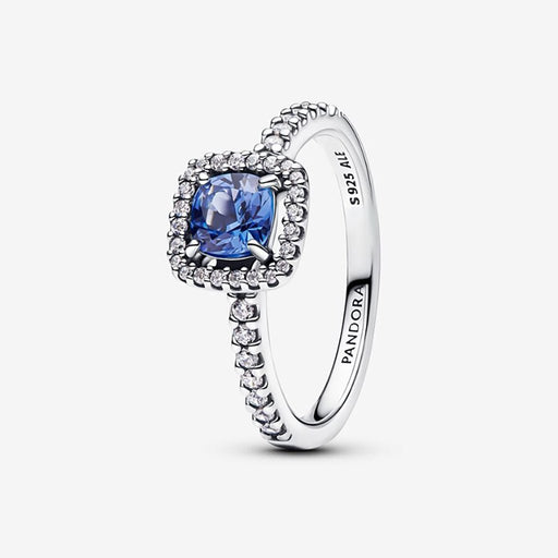 PANDORA : Sparkling Square Blue Halo Ring - PANDORA : Sparkling Square Blue Halo Ring