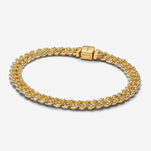 PANDORA : Timeless Pavé Cuban Chain Bracelet - Gold - PANDORA : Timeless Pavé Cuban Chain Bracelet - Gold