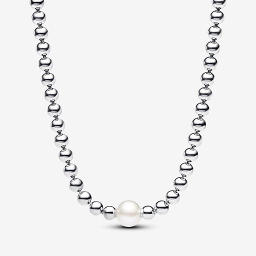 PANDORA : Treated Freshwater Cultured Pearl & Beads Collier Necklace - Sterling Silver - PANDORA : Treated Freshwater Cultured Pearl & Beads Collier Necklace - Sterling Silver