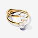 PANDORA : Treated Freshwater Cultured Pearl Open Ring in Gold - PANDORA : Treated Freshwater Cultured Pearl Open Ring in Gold