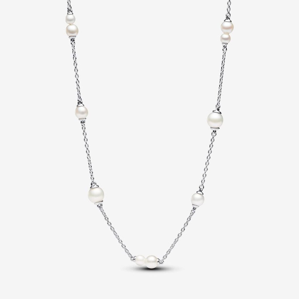 PANDORA : Treated Freshwater Cultured Pearl Station Chain Necklace - S ...
