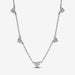 PANDORA : Triple Stone Heart Station Chain Necklace - Sterling Silver - PANDORA : Triple Stone Heart Station Chain Necklace - Sterling Silver