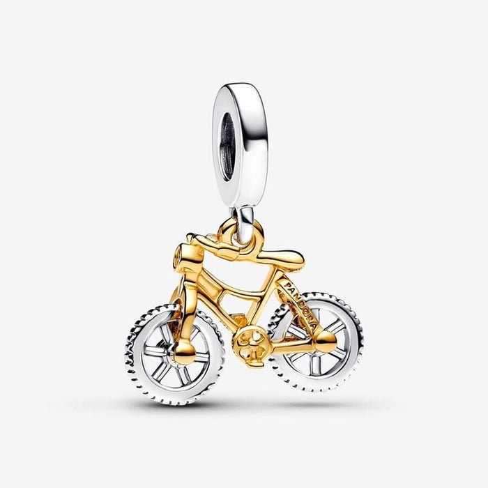 PANDORA :Two - tone Spinning Wheels Bicycle Dangle Charm - PANDORA :Two - tone Spinning Wheels Bicycle Dangle Charm