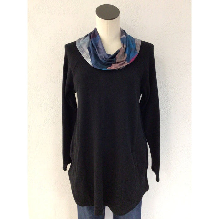 Parsley & Sage : Black Georgia Cowl Tunic - Parsley & Sage : Black Georgia Cowl Tunic