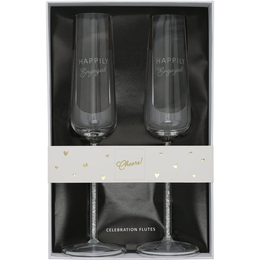 Pavilion Gift Co : Engaged Gift Boxed 7 oz Glass Toasting Flute Set - Pavilion Gift Co : Engaged Gift Boxed 7 oz Glass Toasting Flute Set