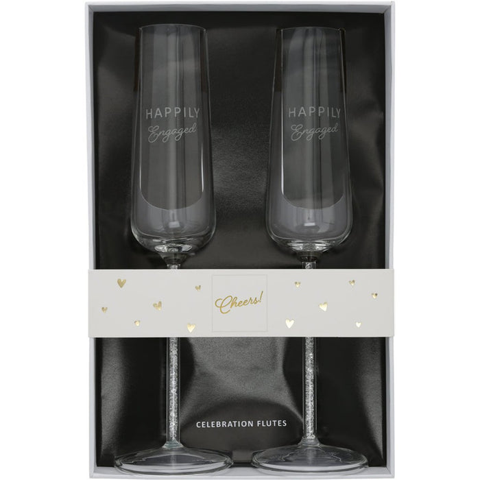 Pavilion Gift Co : Engaged Gift Boxed 7 oz Glass Toasting Flute Set - Pavilion Gift Co : Engaged Gift Boxed 7 oz Glass Toasting Flute Set