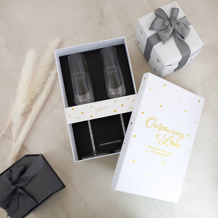 Pavilion Gift Co : Engaged Gift Boxed 7 oz Glass Toasting Flute Set - Pavilion Gift Co : Engaged Gift Boxed 7 oz Glass Toasting Flute Set