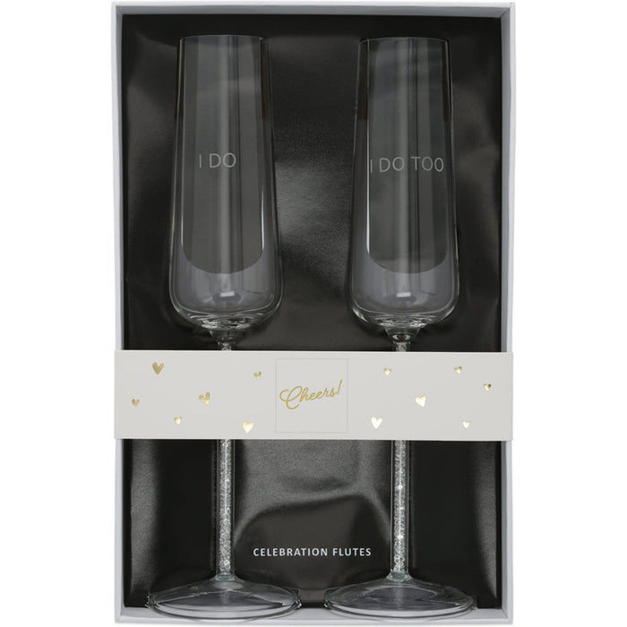 Pavilion Gift Co : I Do Too Gift Boxed 7 oz Glass Toasting Flute Set - Pavilion Gift Co : I Do Too Gift Boxed 7 oz Glass Toasting Flute Set