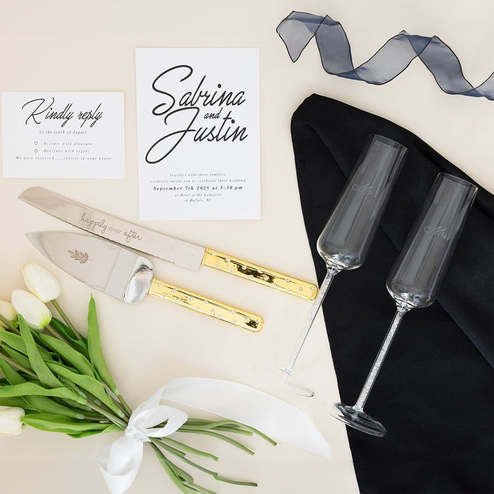 Pavilion Gift Co : Mr. & Mrs. Gift Boxed 7 oz Glass Toasting Flute Set - Pavilion Gift Co : Mr. & Mrs. Gift Boxed 7 oz Glass Toasting Flute Set