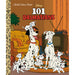 Cover of '101 Dalmatians' Little Golden Book with Dalmatian dogs in a living room setting.
