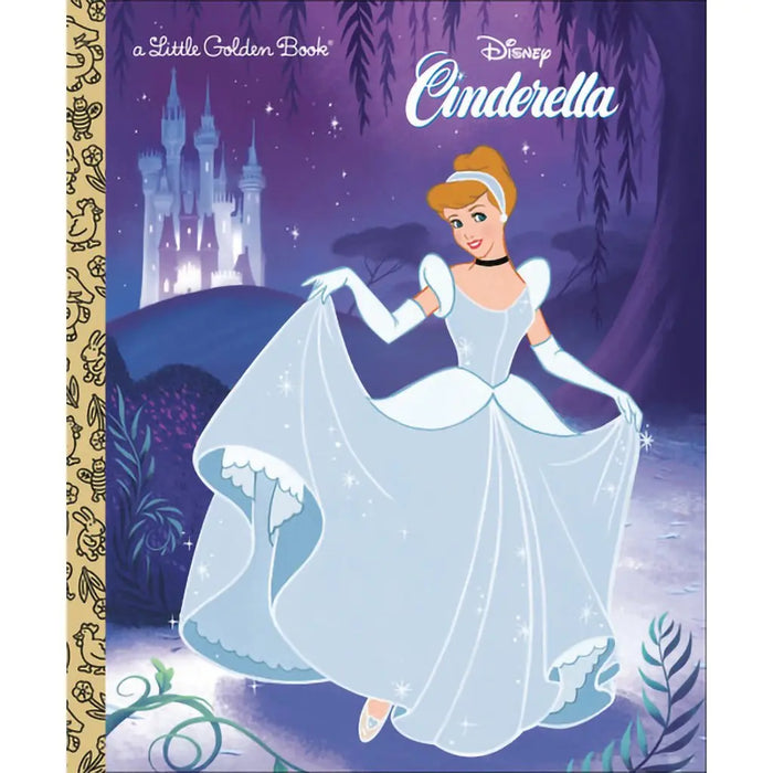 Disney Cinderella Little Golden Book cover with Cinderella in front of a castle.