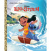 Disney's Lilo & Stitch book cover with Lilo and Stitch on a surfboard in the water.