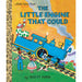 Book cover of 'The Little Engine That Could' by Watty Piper with a colorful illustration of a blue engine and characters.