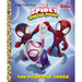 Book cover of 'Spidey and His Amazing Friends: The Power of Three' featuring Spider-Man and a robot on a blue background.
