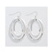 Periwinkle by Barlow : 1.5" Brushed and Polished Silver Ovals - Earrings - Periwinkle by Barlow : 1.5" Brushed and Polished Silver Ovals - Earrings