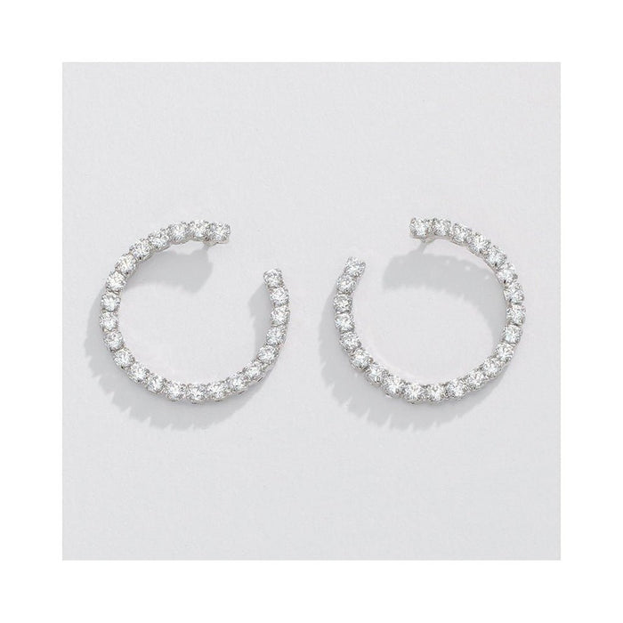 Periwinkle by Barlow : .75 in. Elegant crystal circles Earrings - Periwinkle by Barlow : .75 in. Elegant crystal circles Earrings