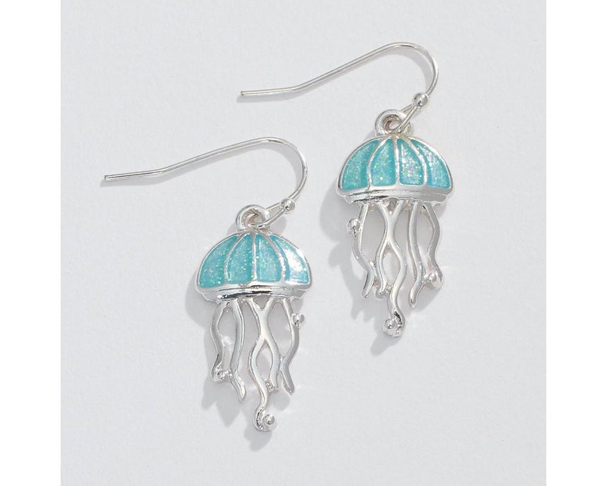 Periwinkle by Barlow : Aqua glitter jellyfish - Earrings - Periwinkle by Barlow : Aqua glitter jellyfish - Earrings