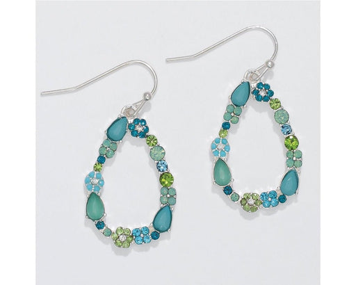 Periwinkle by Barlow : Beautiful Green and Aqua Crystal Drops - Earrings - Periwinkle by Barlow : Beautiful Green and Aqua Crystal Drops - Earrings