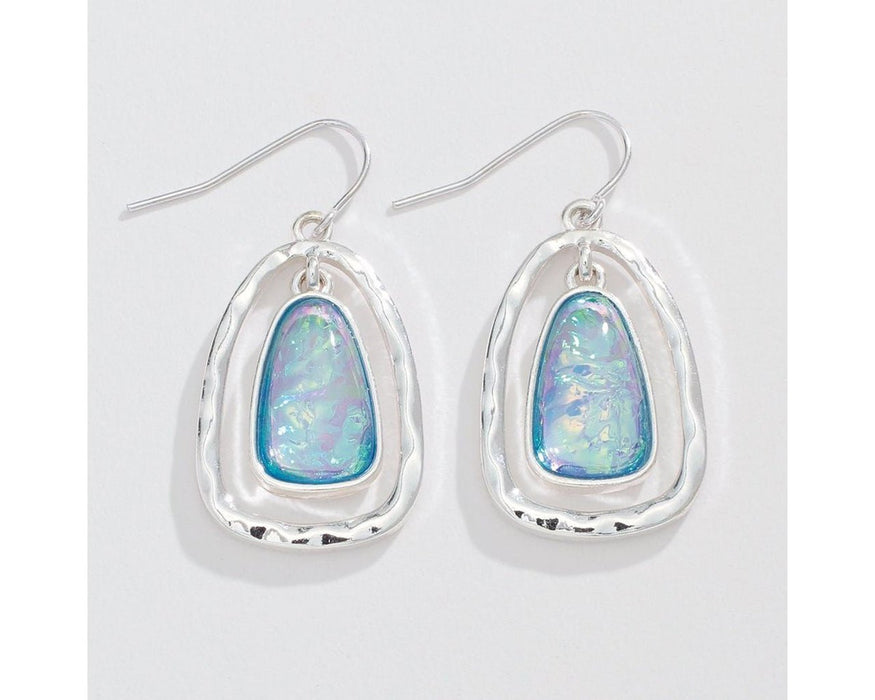 Periwinkle by Barlow : Drops with blue glitter resin - Earrings - Periwinkle by Barlow : Drops with blue glitter resin - Earrings