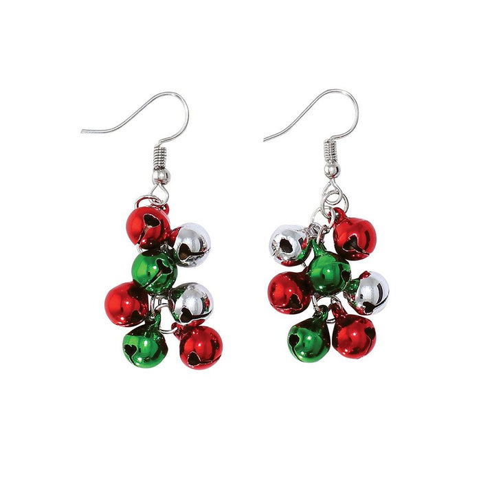 Periwinkle by Barlow : Festive Holiday Bell Drops in Green and Red - Earrings - Periwinkle by Barlow : Festive Holiday Bell Drops in Green and Red - Earrings