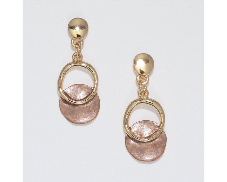 Periwinkle by Barlow : Gold Drops with Mocha Enamel - Earrings - Periwinkle by Barlow : Gold Drops with Mocha Enamel - Earrings