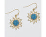 Periwinkle by Barlow : Gold Suns with Blue Druzy centers - Earrings - Periwinkle by Barlow : Gold Suns with Blue Druzy centers - Earrings