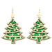 Periwinkle by Barlow : Green Glitter Christmas Tree Earrings With Gold Star - Earrings - Periwinkle by Barlow : Green Glitter Christmas Tree Earrings With Gold Star - Earrings