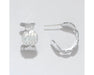 Periwinkle by Barlow : Hammered bright Rhodium Hoops - Earrings - Periwinkle by Barlow : Hammered bright Rhodium Hoops - Earrings