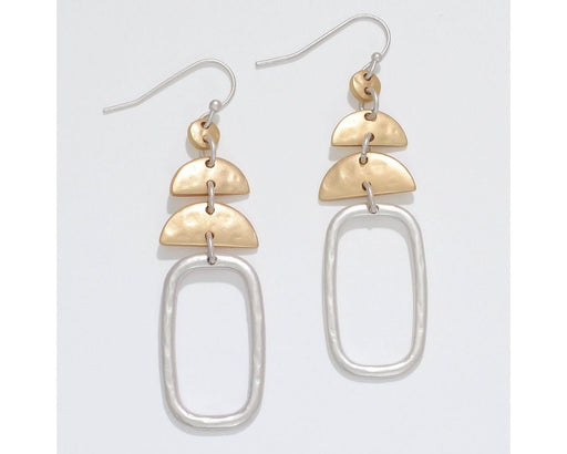 Periwinkle by Barlow : Hammered Matte Two - Tone Drops - Earrings - Periwinkle by Barlow : Hammered Matte Two - Tone Drops - Earrings