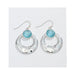 Periwinkle by Barlow : Hammered Silver Drop With Faceted Aqua Crystals - Earrings - Periwinkle by Barlow : Hammered Silver Drop With Faceted Aqua Crystals - Earrings