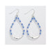 Periwinkle by Barlow : Hammered Silver with Blue and Neutral Beads- Earrings - Periwinkle by Barlow : Hammered Silver with Blue and Neutral Beads- Earrings