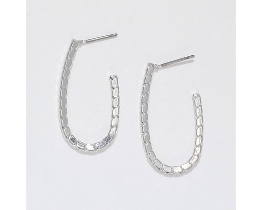 Periwinkle by Barlow : Hoops with molded silver Earrings - Periwinkle by Barlow : Hoops with molded silver Earrings