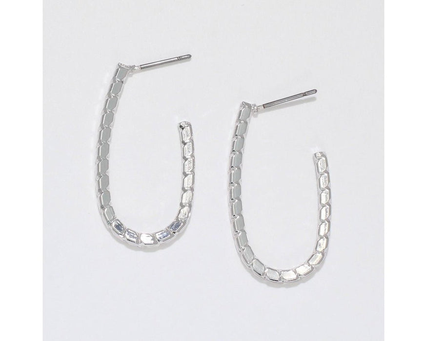 Periwinkle by Barlow : Hoops with molded silver Earrings - Periwinkle by Barlow : Hoops with molded silver Earrings