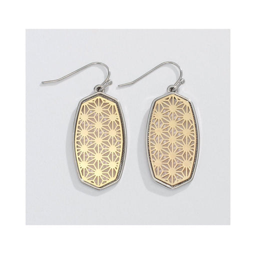 Periwinkle by Barlow : Intricate Two-Tone Filigree Pattern- Earrings - Periwinkle by Barlow : Intricate Two-Tone Filigree Pattern- Earrings