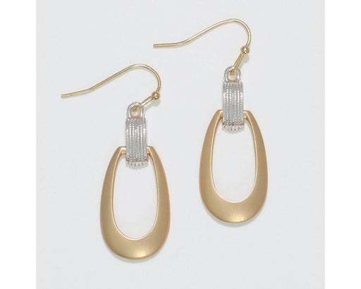 Periwinkle by Barlow : Matte two - tone open Ovals - Earrings - Periwinkle by Barlow : Matte two - tone open Ovals - Earrings