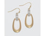 Periwinkle by Barlow : Matte two - tone open Ovals - Earrings - Periwinkle by Barlow : Matte two - tone open Ovals - Earrings