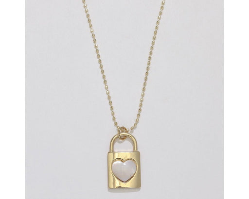 Periwinkle by Barlow : Mother of Pearl heart Inlay and Ball - Necklace - Periwinkle by Barlow : Mother of Pearl heart Inlay and Ball - Necklace