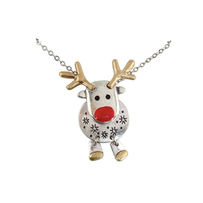 Periwinkle by Barlow : Moveable two - tone Rudolph Necklace - Periwinkle by Barlow : Moveable two - tone Rudolph Necklace