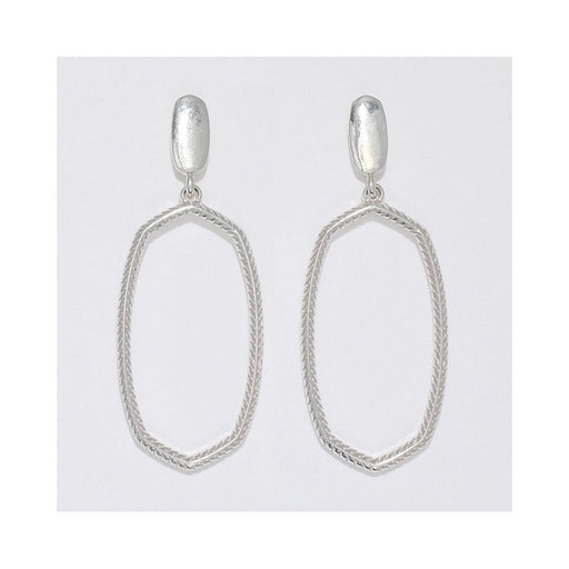 Periwinkle by Barlow : Open silver oval Earrings - Periwinkle by Barlow : Open silver oval Earrings