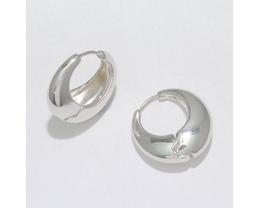 Periwinkle by Barlow : Polished Silver Huggies - Earrings - Periwinkle by Barlow : Polished Silver Huggies - Earrings