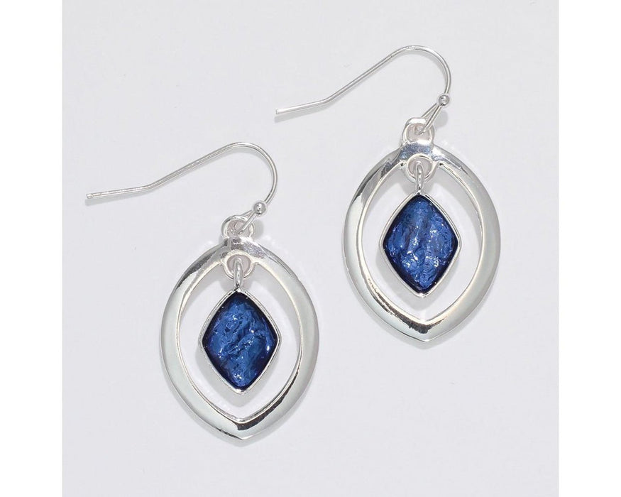 Periwinkle by Barlow : Polished Silver with Rich Deep Dangle - Earrings - Periwinkle by Barlow : Polished Silver with Rich Deep Dangle - Earrings