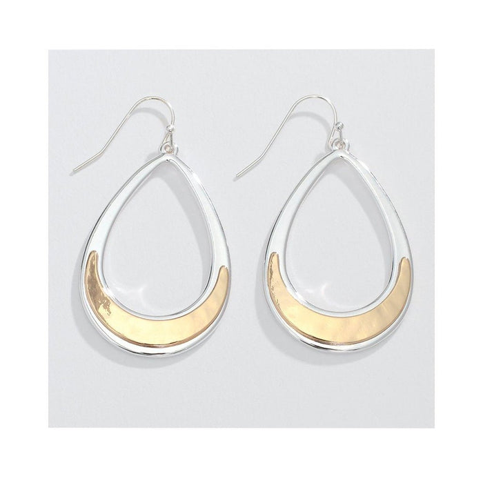 Periwinkle by Barlow : Polished Two - Tone Overlay Teardrops - Earrings - Periwinkle by Barlow : Polished Two - Tone Overlay Teardrops - Earrings