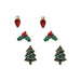 Periwinkle by Barlow : Red Bulbs, Holly and Trees - Earrings - Periwinkle by Barlow : Red Bulbs, Holly and Trees - Earrings