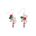 Periwinkle by Barlow : Red & White Candy Canes With Bells - Earrings - Periwinkle by Barlow : Red & White Candy Canes With Bells - Earrings