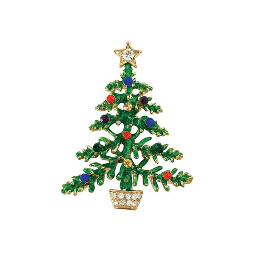 Periwinkle by Barlow : shimmering Green Enamel Tree with Sparkling Crystals - Pin - Periwinkle by Barlow : shimmering Green Enamel Tree with Sparkling Crystals - Pin