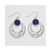 Periwinkle by Barlow : Silver drops with faceted Navy Crystals - Earrings - Periwinkle by Barlow : Silver drops with faceted Navy Crystals - Earrings