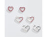 Periwinkle by Barlow : Silver Hearts Trio Studs - Earrings (Set of 3 Pairs) - Periwinkle by Barlow : Silver Hearts Trio Studs - Earrings (Set of 3 Pairs)